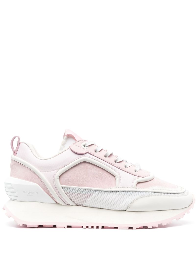Pink Two Tone Lace-up Sneakers