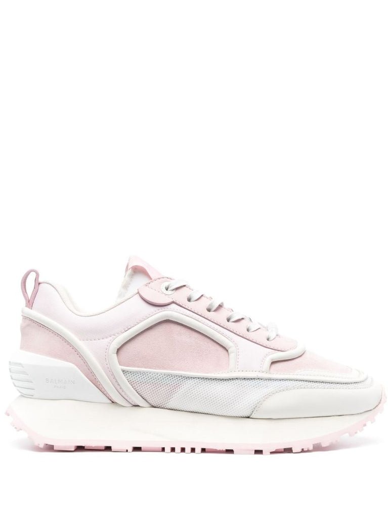 Pink Two Tone Lace-up Sneakers