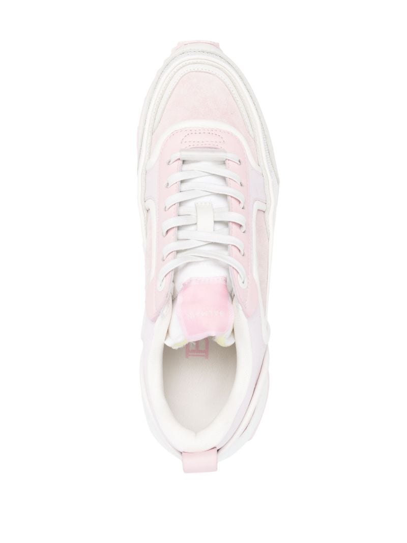 Pink Two Tone Lace-up Sneakers