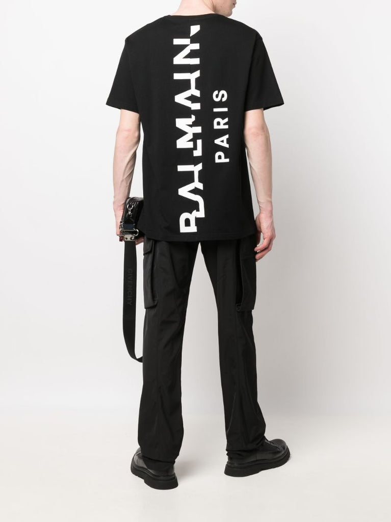 Black Logo Print Cotton T-shirt