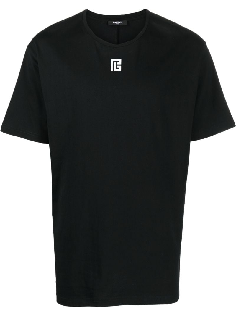 Black Logo Print Cotton T-shirt