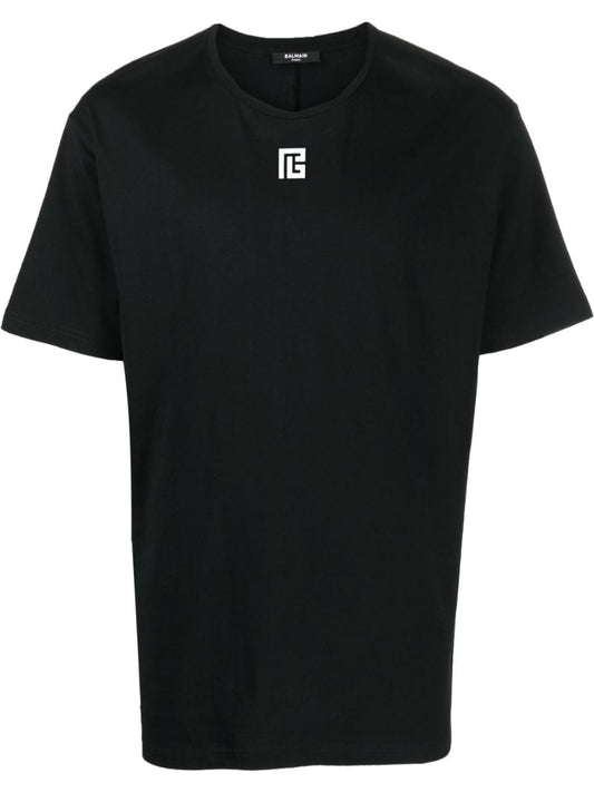 Black Logo Print Cotton T-shirt