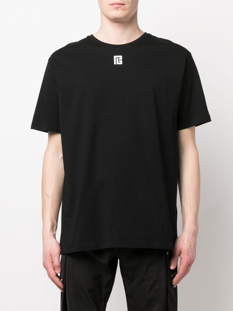 Black Logo Print Cotton T-shirt