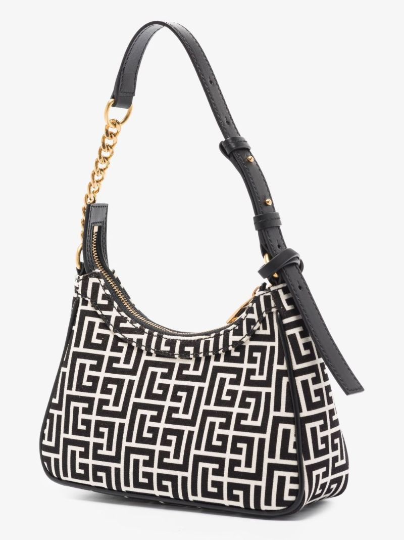 Black and White B-army Monogram Shoulder Bag