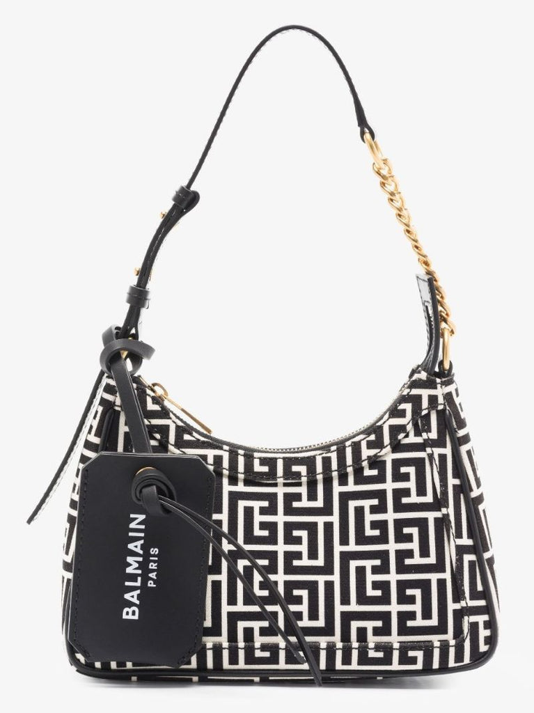 Black and White B-army Monogram Shoulder Bag
