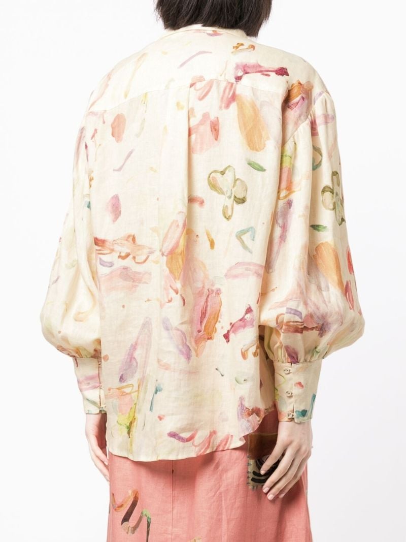 Multicoloured Annie Printed Linen Utility Shirt