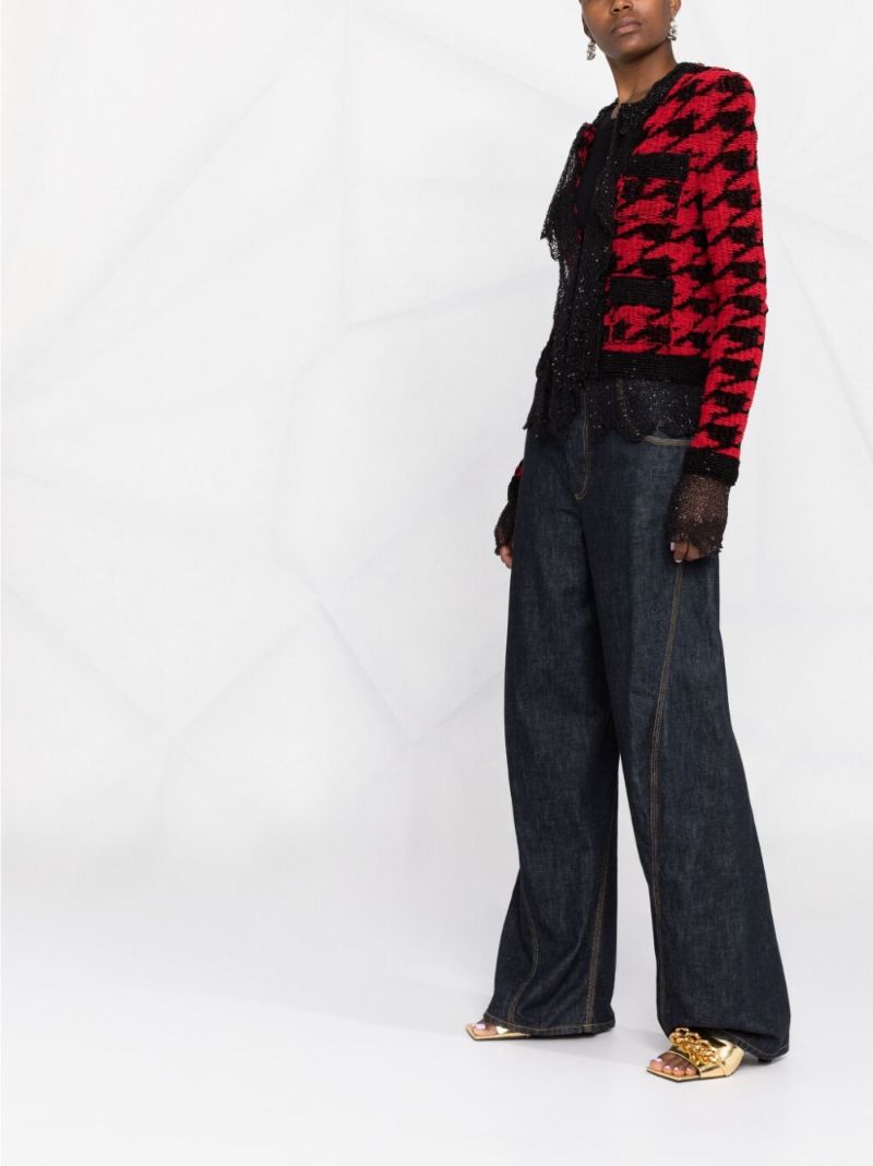 Red Destroyed Knit Jacket