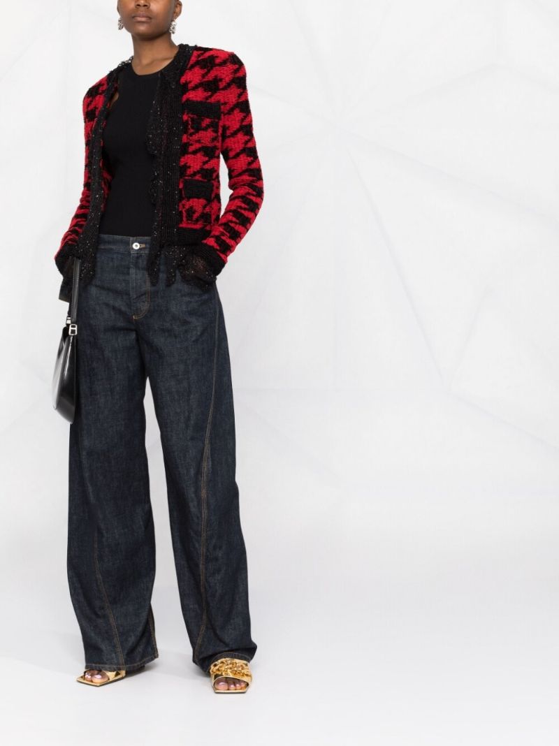 Red Destroyed Knit Jacket
