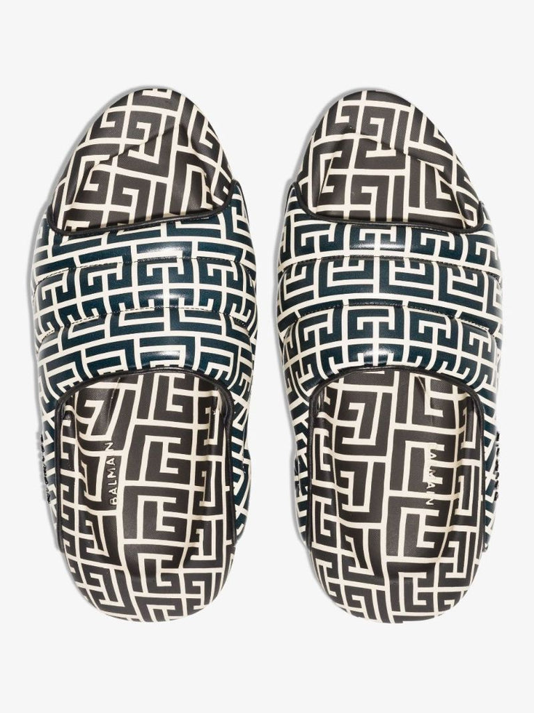 Black B-it Monogram Print Slides