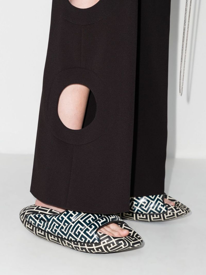 Black B-it Monogram Print Slides