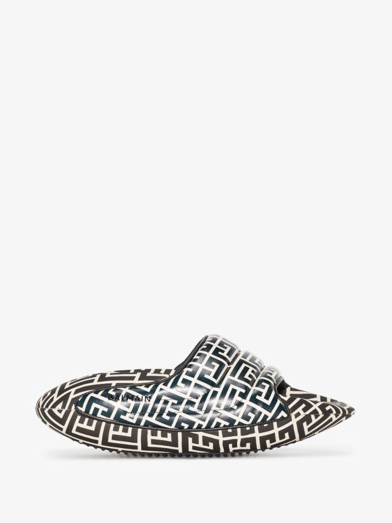 Black B-it Monogram Print Slides