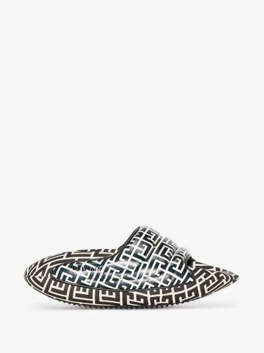 Black B-it Monogram Print Slides