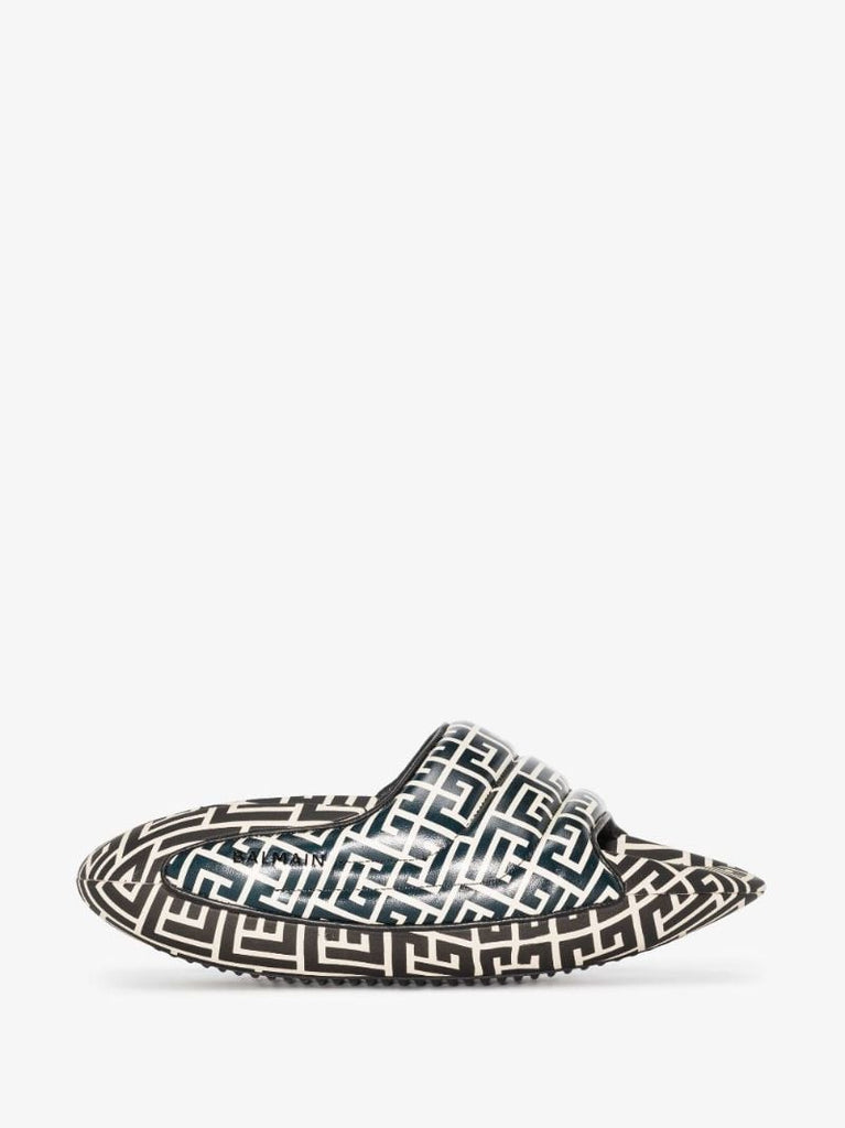 Black B-it Monogram Print Slides