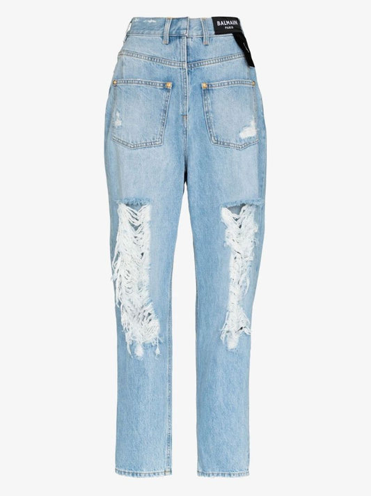 Blue Back-to-front Ripped Jeans