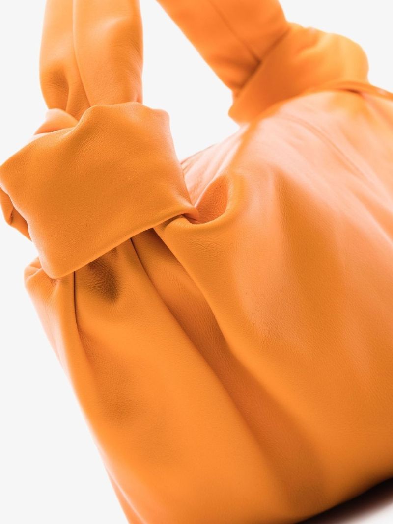Orange Double Knot Mini Leather Shoulder Bag
