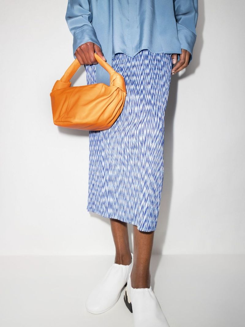 Orange Double Knot Mini Leather Shoulder Bag