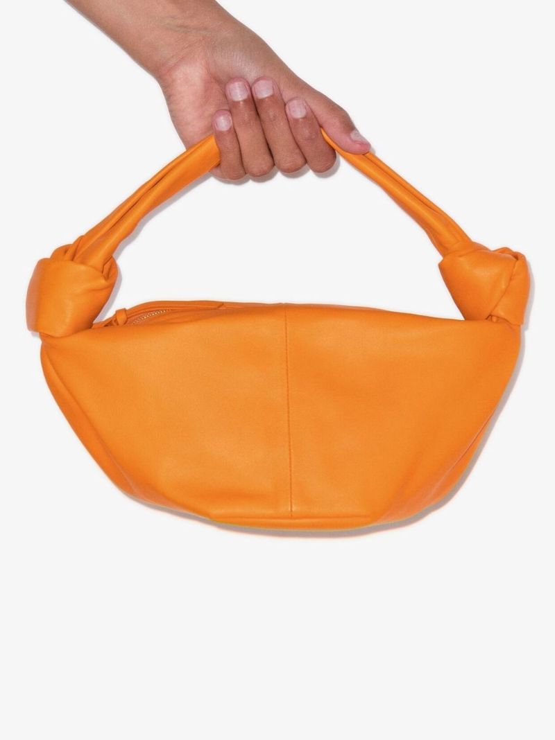 Orange Double Knot Mini Leather Shoulder Bag
