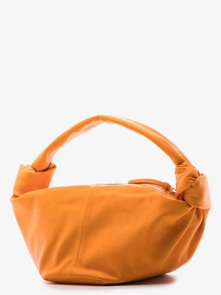 Orange Double Knot Mini Leather Shoulder Bag