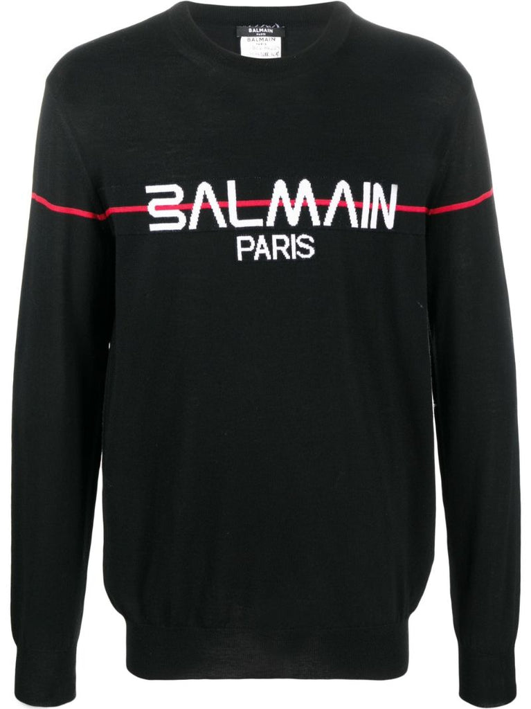 Black Logo Intarsia Sweater
