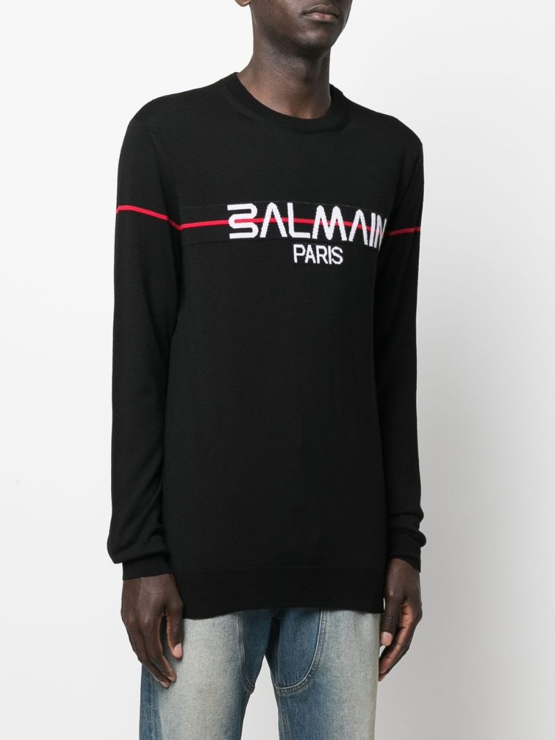 Black Logo Intarsia Sweater