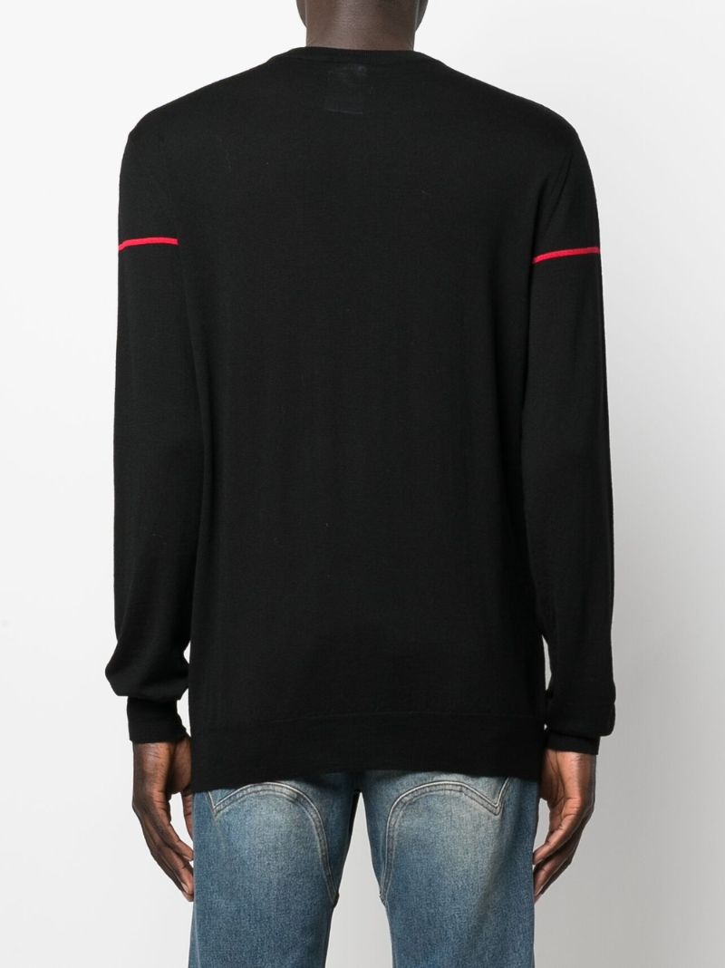 Black Logo Intarsia Sweater