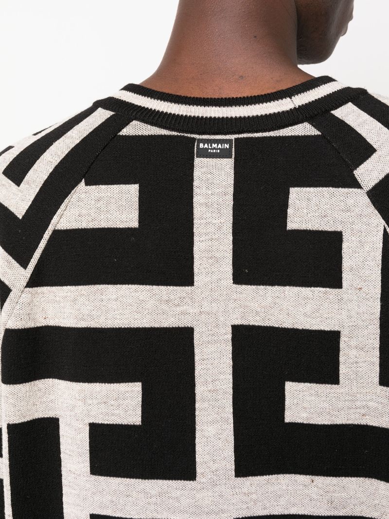 Neutral Monogram Jacquard Sweater