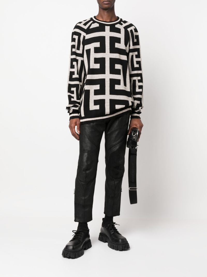 Neutral Monogram Jacquard Sweater
