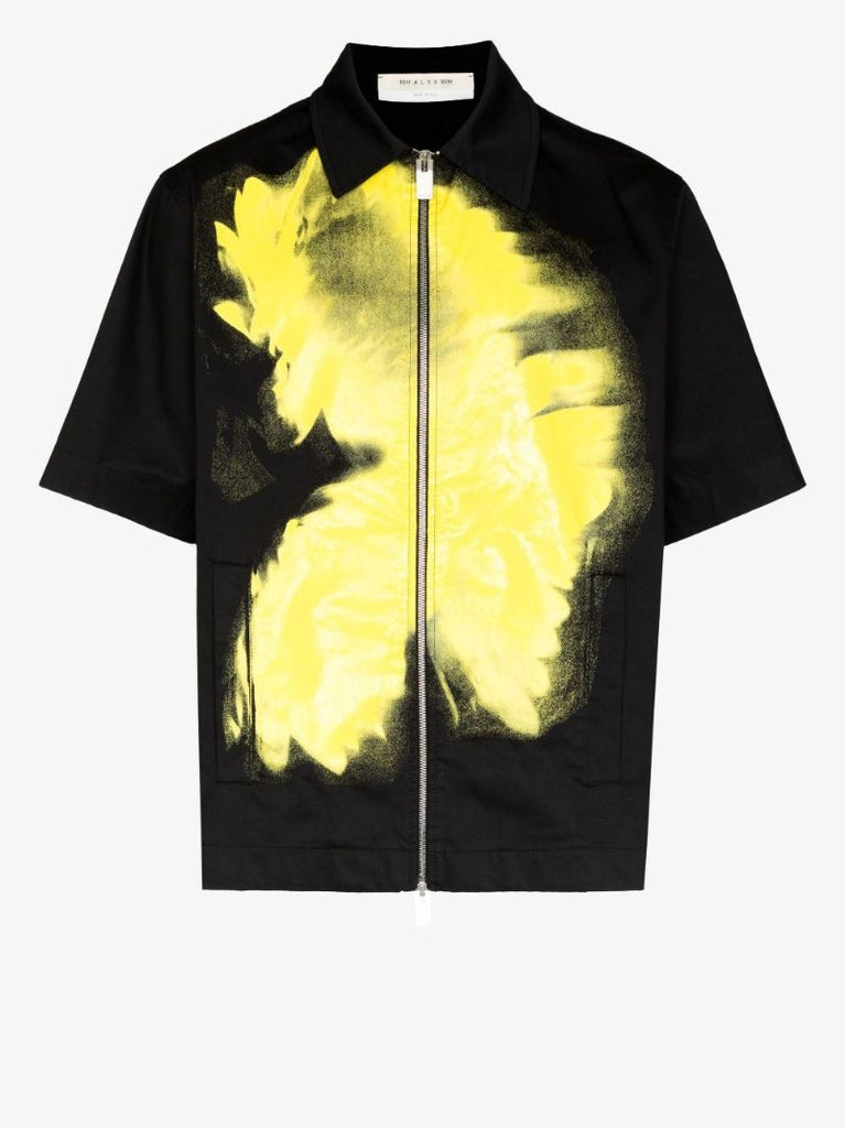 Graphic Print Zip-up Shirt