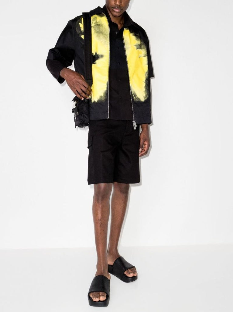 Graphic Print Zip-up Shirt