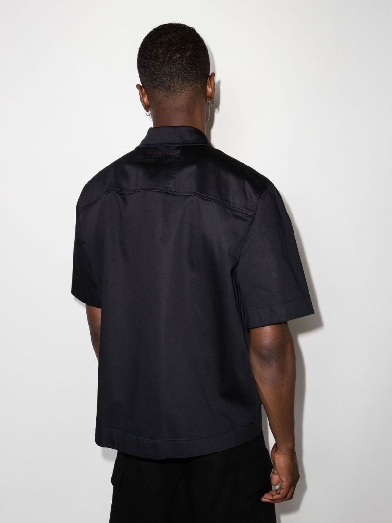 Graphic Print Zip-up Shirt