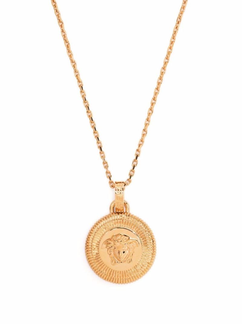 Gold-tone Medusa Pendant Necklace