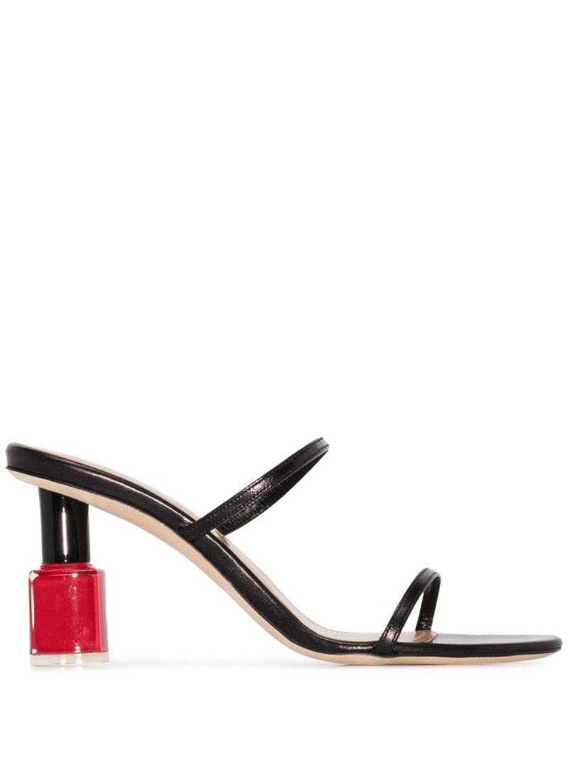 Black Nail Polish 80 Leather Sandals
