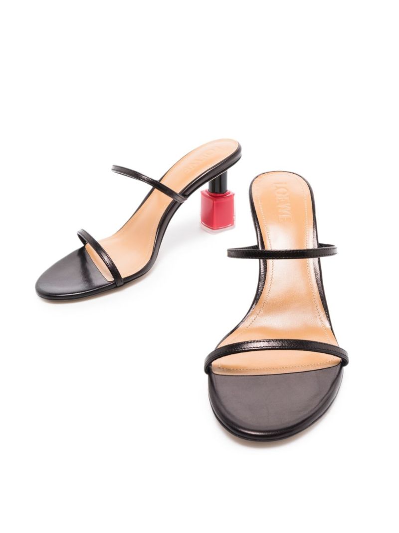 Black Nail Polish 80 Leather Sandals