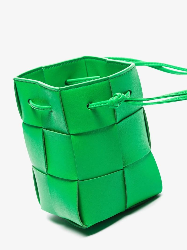 Green Cassette Mini Leather Cross Body Bag