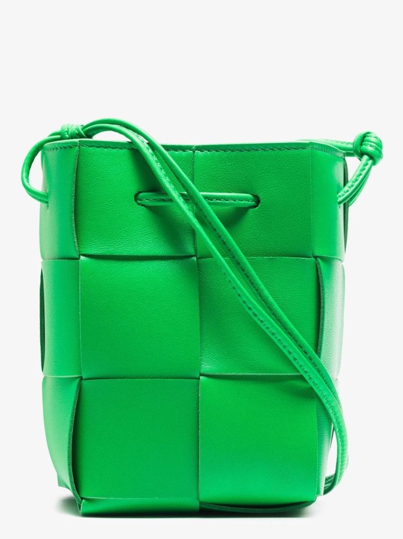 Green Cassette Mini Leather Cross Body Bag