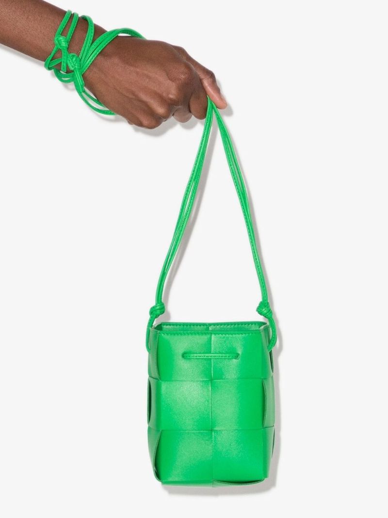 Green Cassette Mini Leather Cross Body Bag
