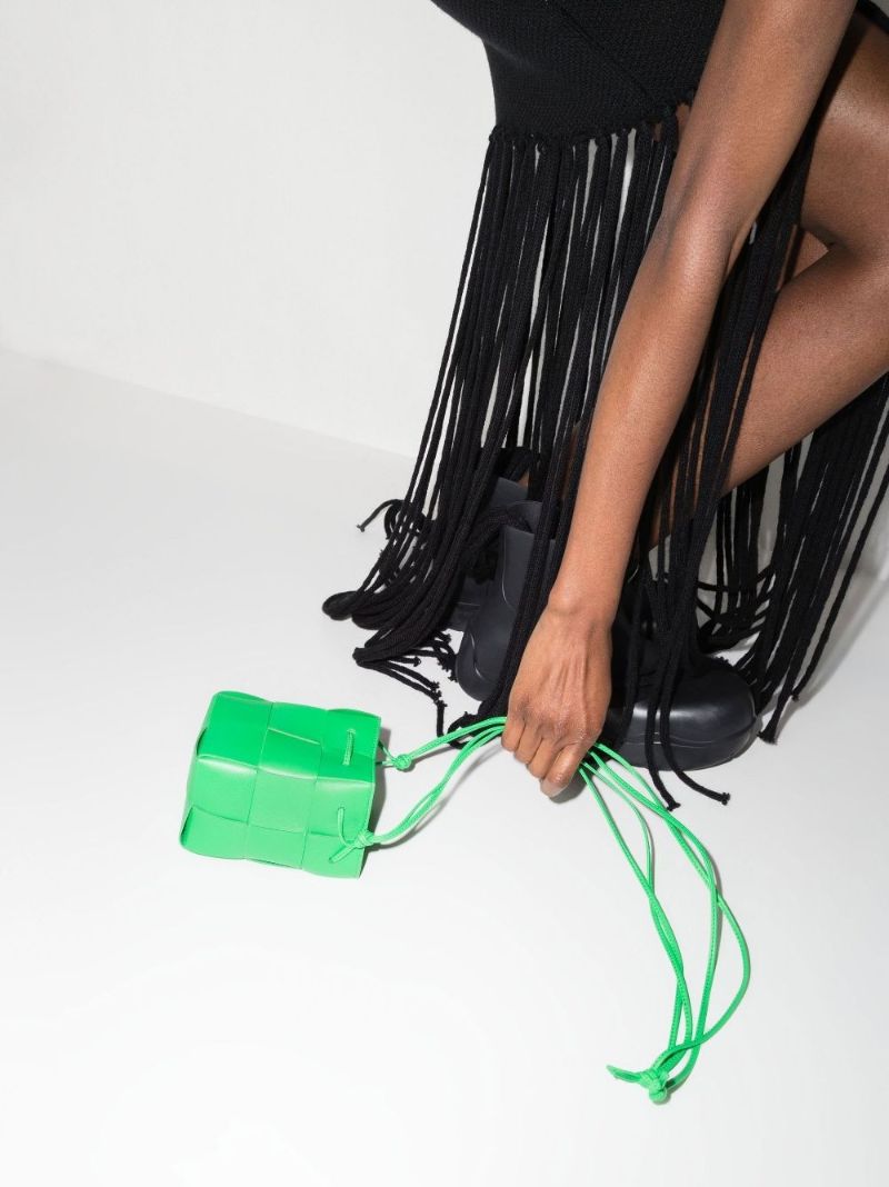 Green Cassette Mini Leather Cross Body Bag