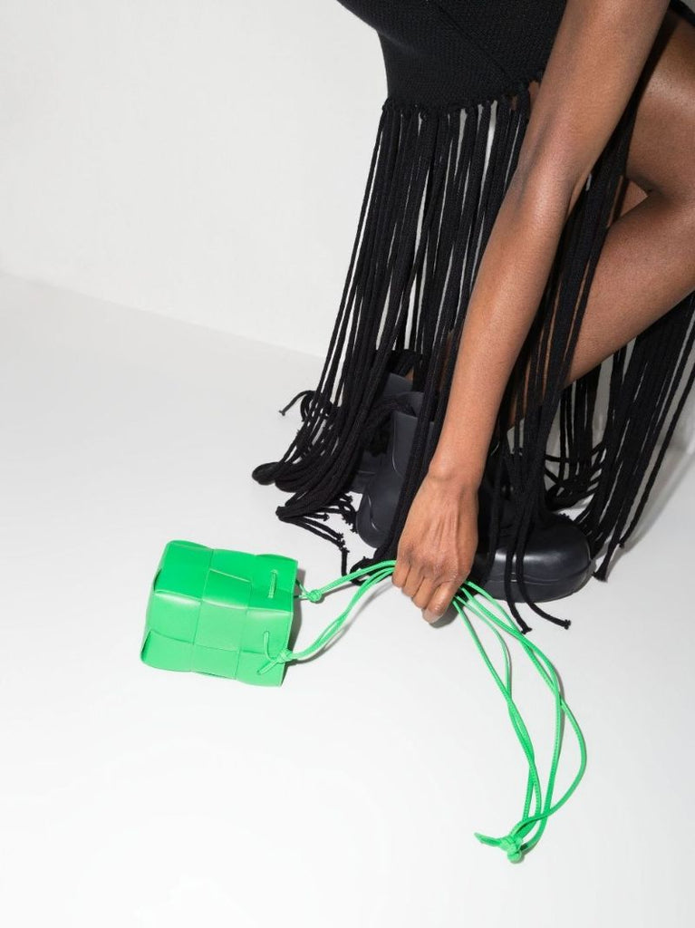 Green Cassette Mini Leather Cross Body Bag