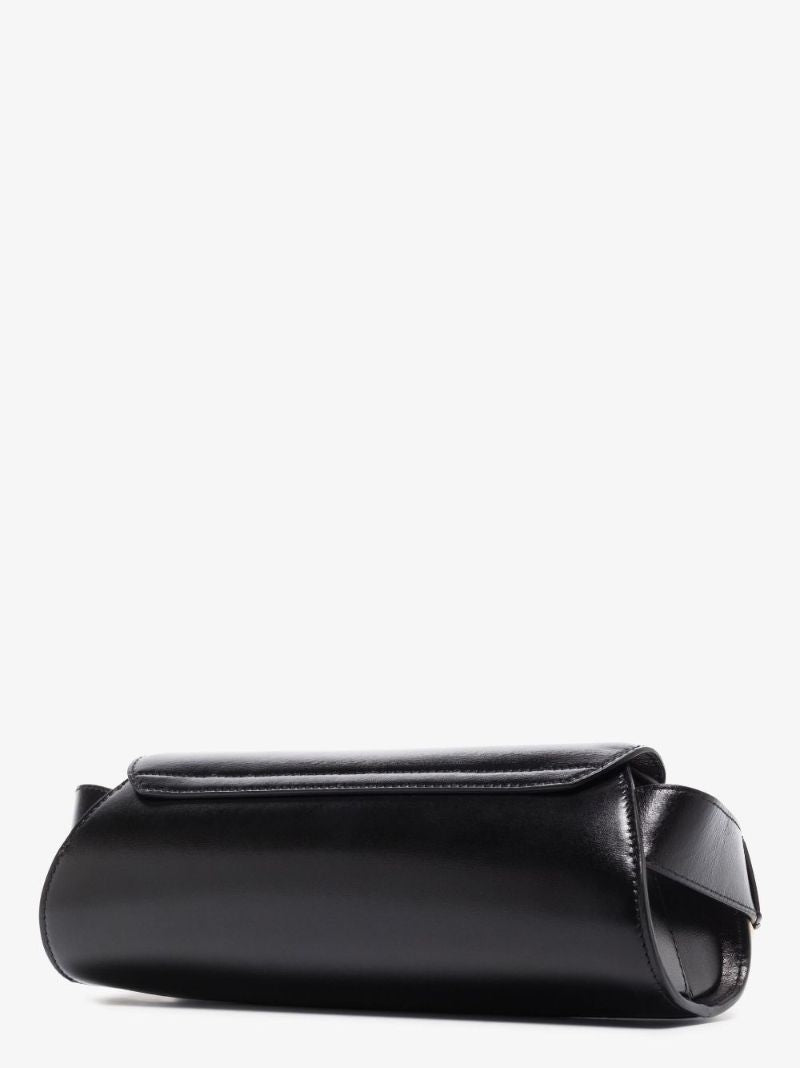 Black Cannolo Small Leather Shoulder Bag