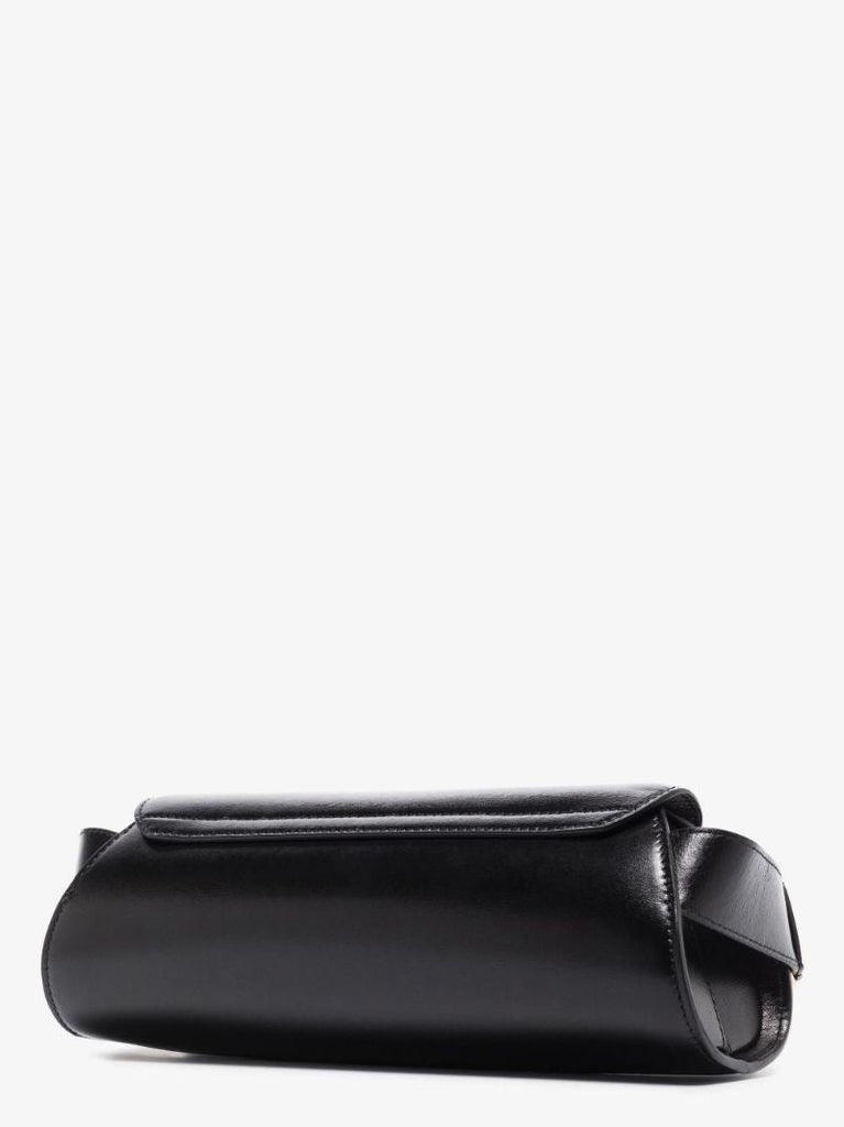 Black Cannolo Small Leather Shoulder Bag