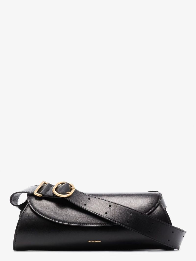 Black Cannolo Small Leather Shoulder Bag