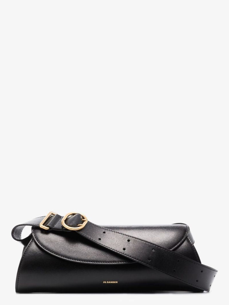 Black Cannolo Small Leather Shoulder Bag
