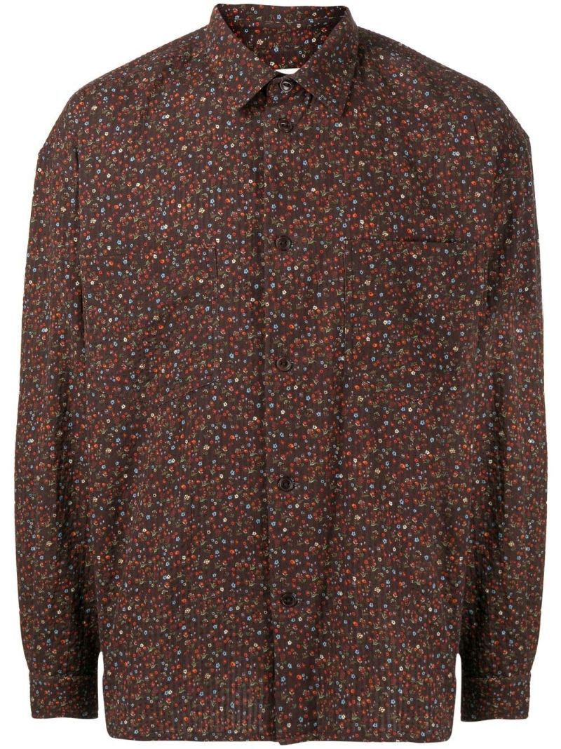 Brown Mitchum Ditsy Floral Print Cotton