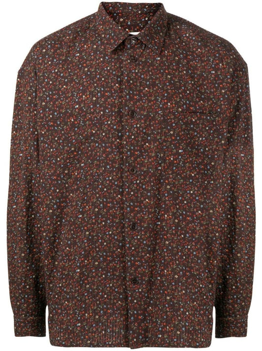 Brown Mitchum Ditsy Floral Print Cotton