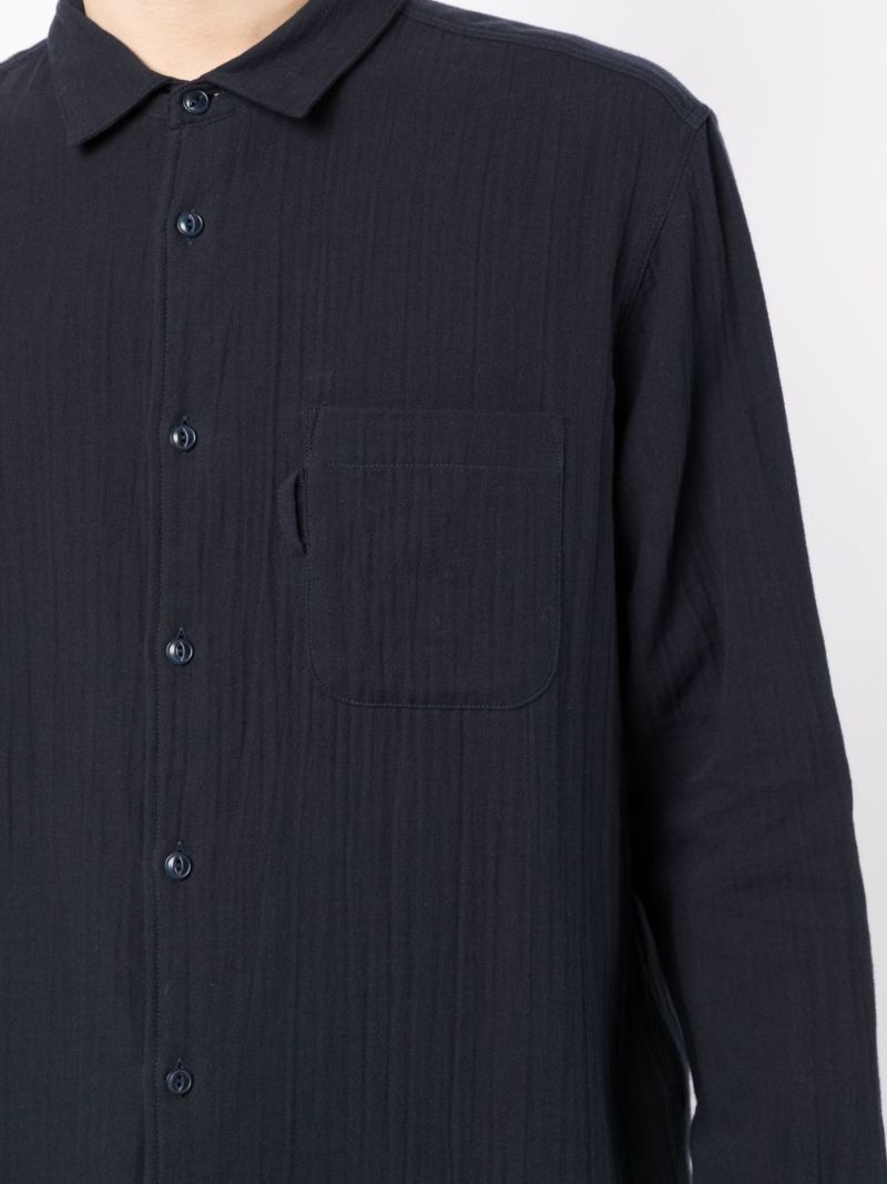 Blue Curtis Crinkled Cotton Shirt