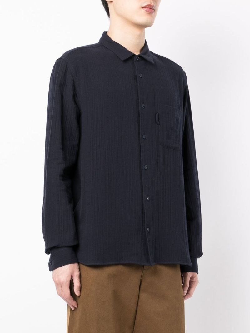Blue Curtis Crinkled Cotton Shirt