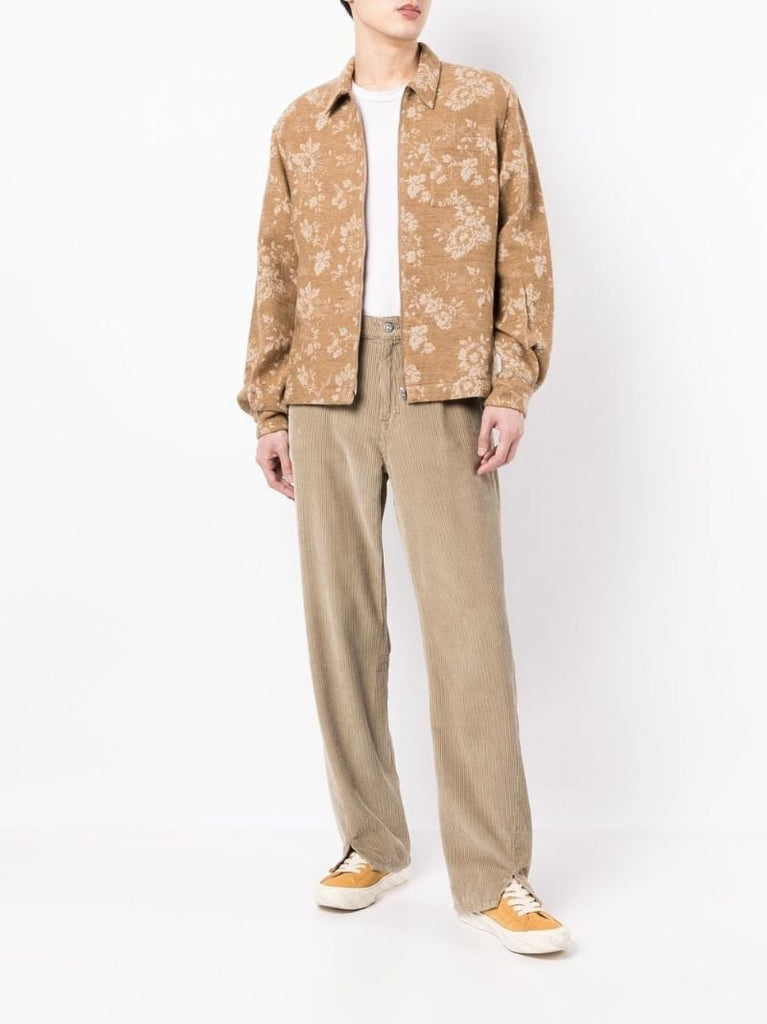 Brown Bowie Floral Jacquard Shirt Jacket