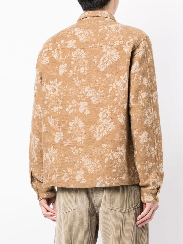 Brown Bowie Floral Jacquard Shirt Jacket