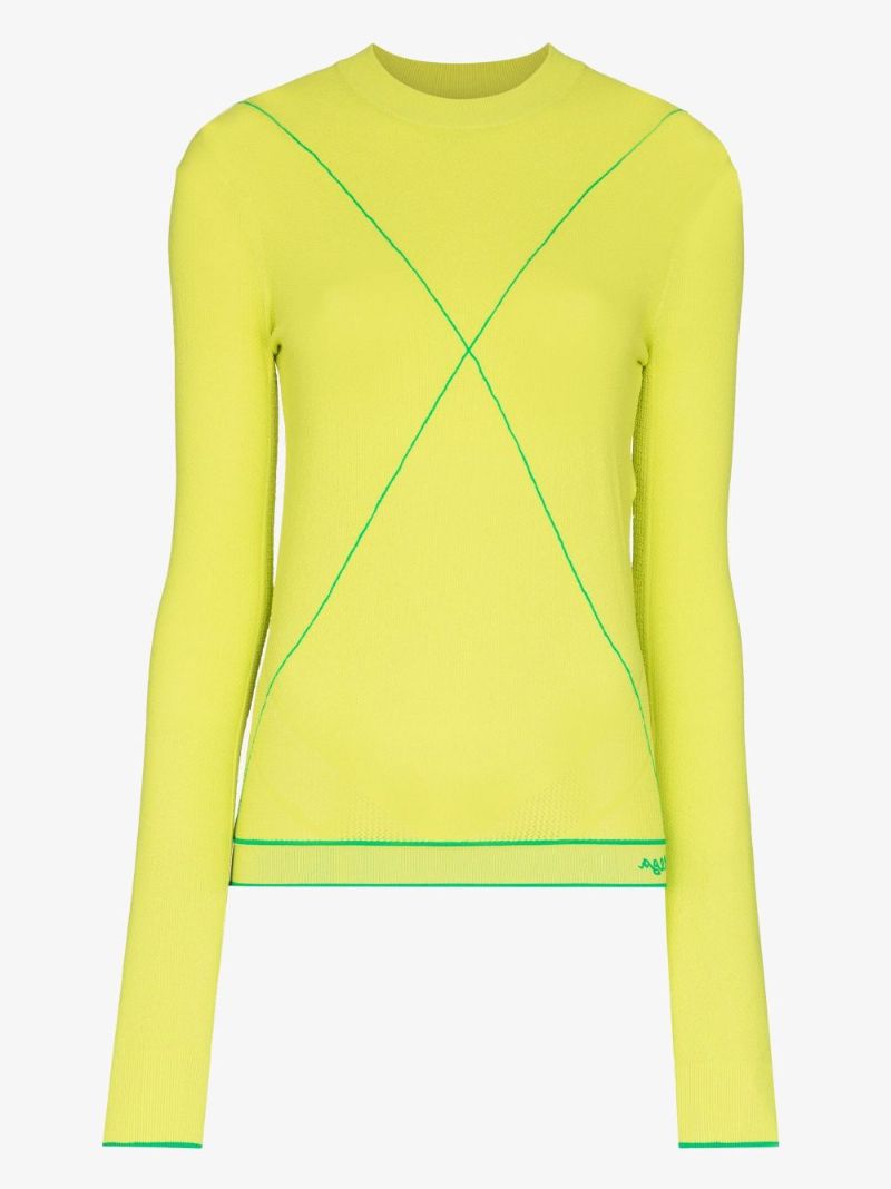 Yellow Cross Stitch Sweater