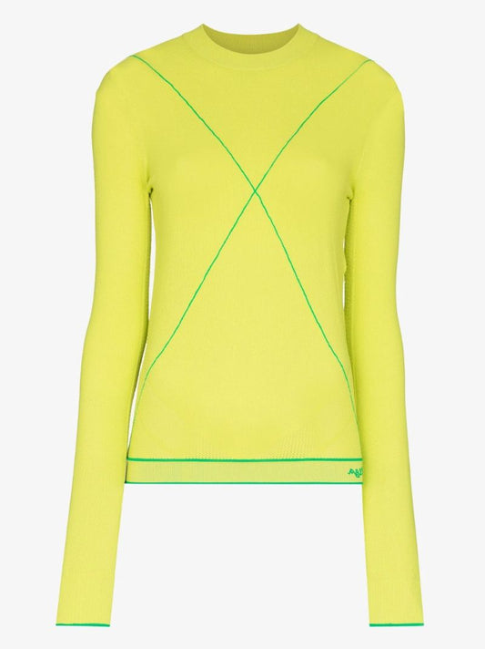 Yellow Cross Stitch Sweater